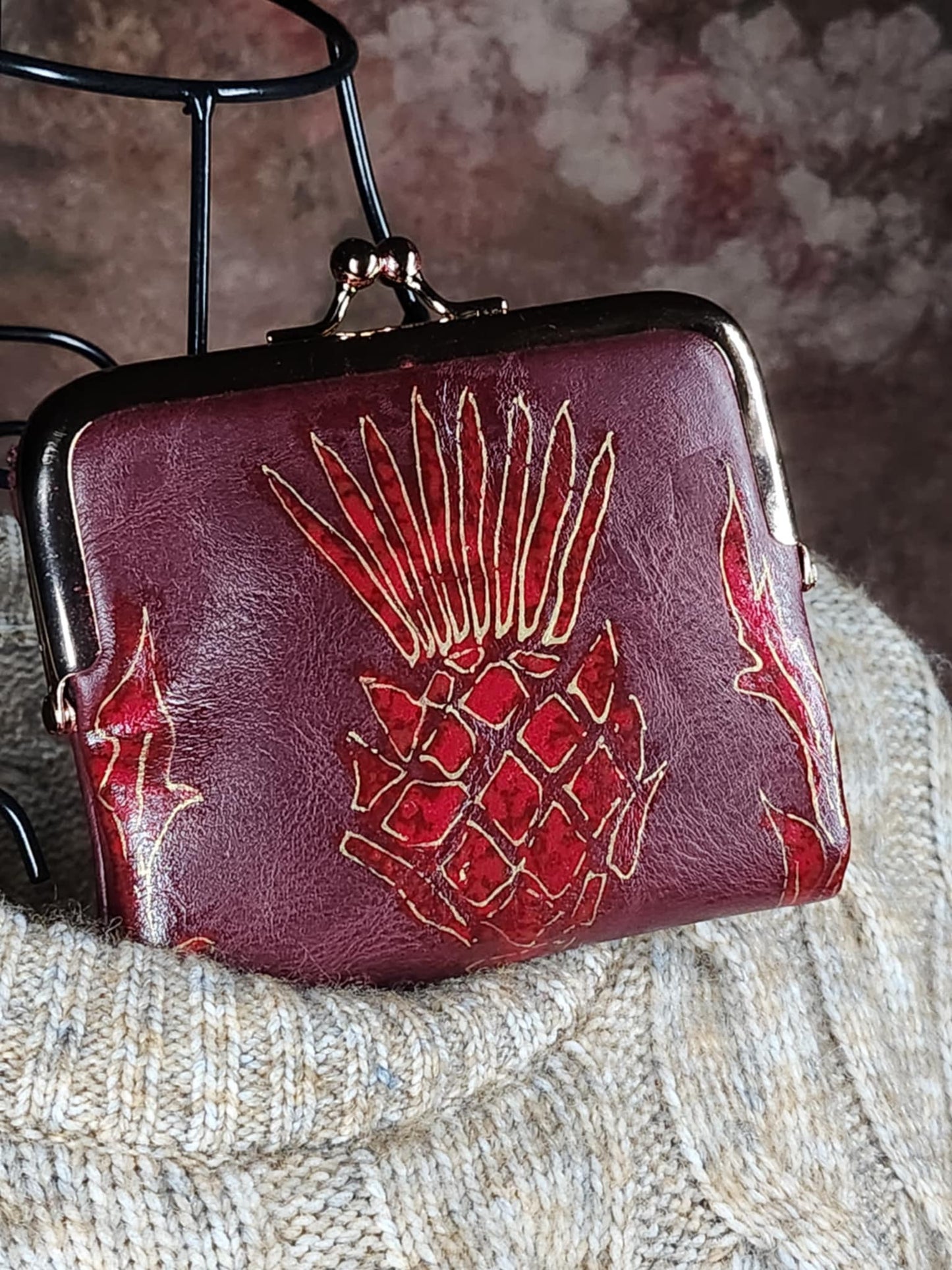 Scottish Thistle Purse (Handpainted)