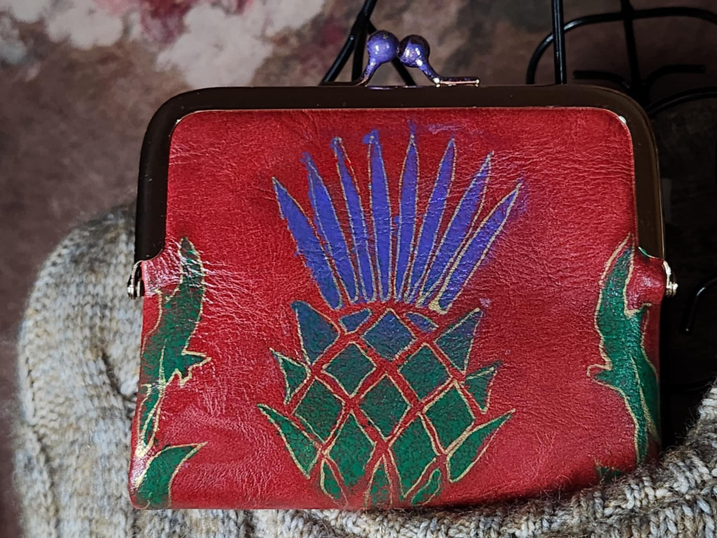 Scottish Thistle Purse (Handpainted)