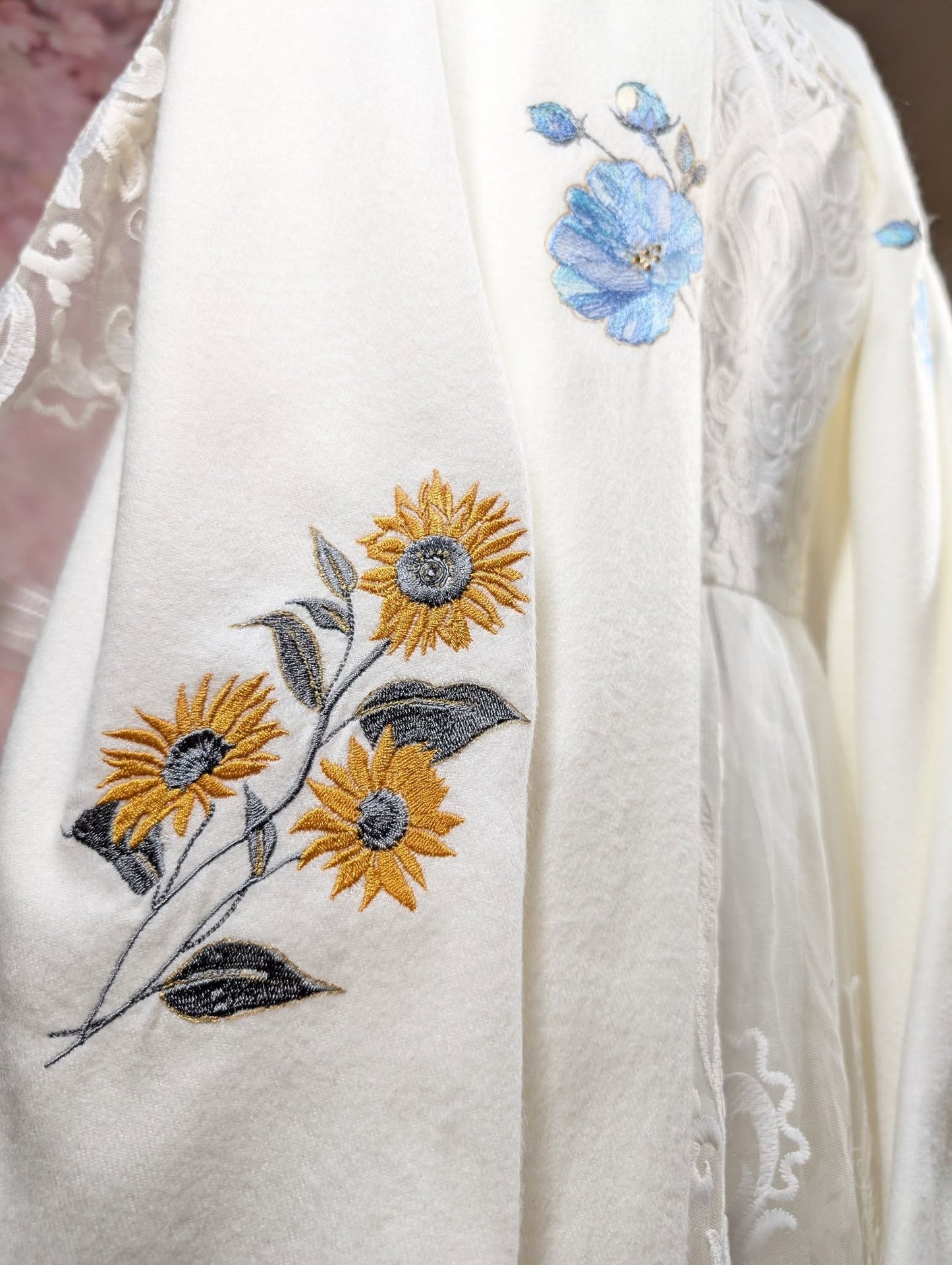 Wedding Scarf (Sunflowers and roses)