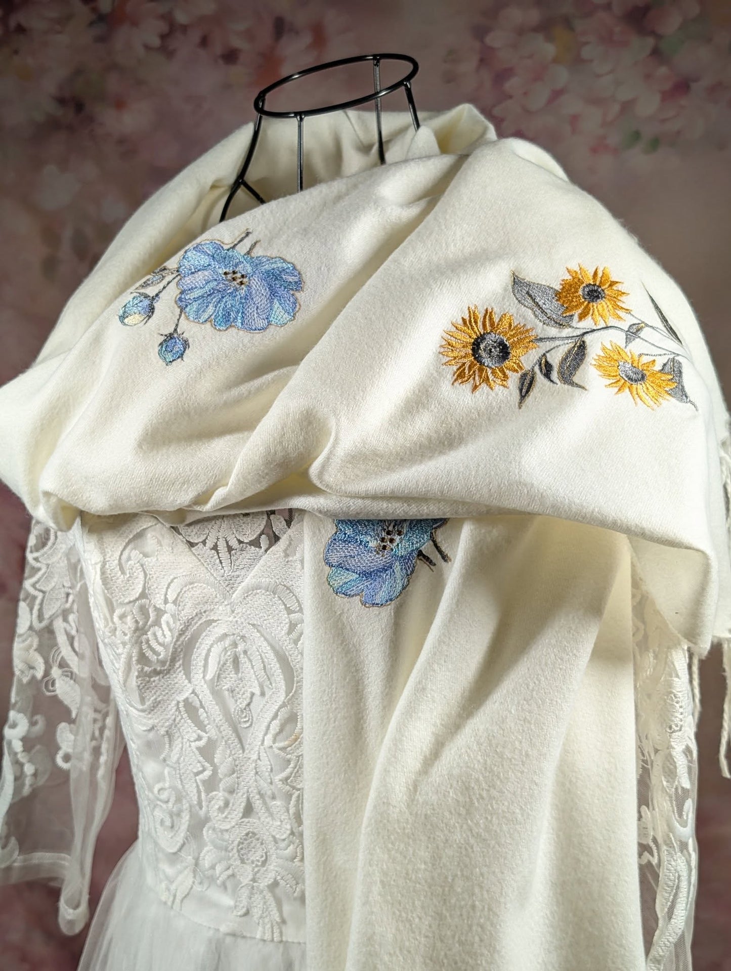 Wedding Scarf (Sunflowers and roses)