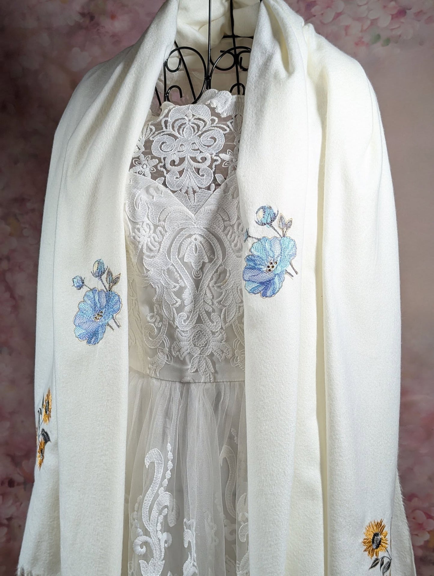 Wedding Scarf (Sunflowers and roses)