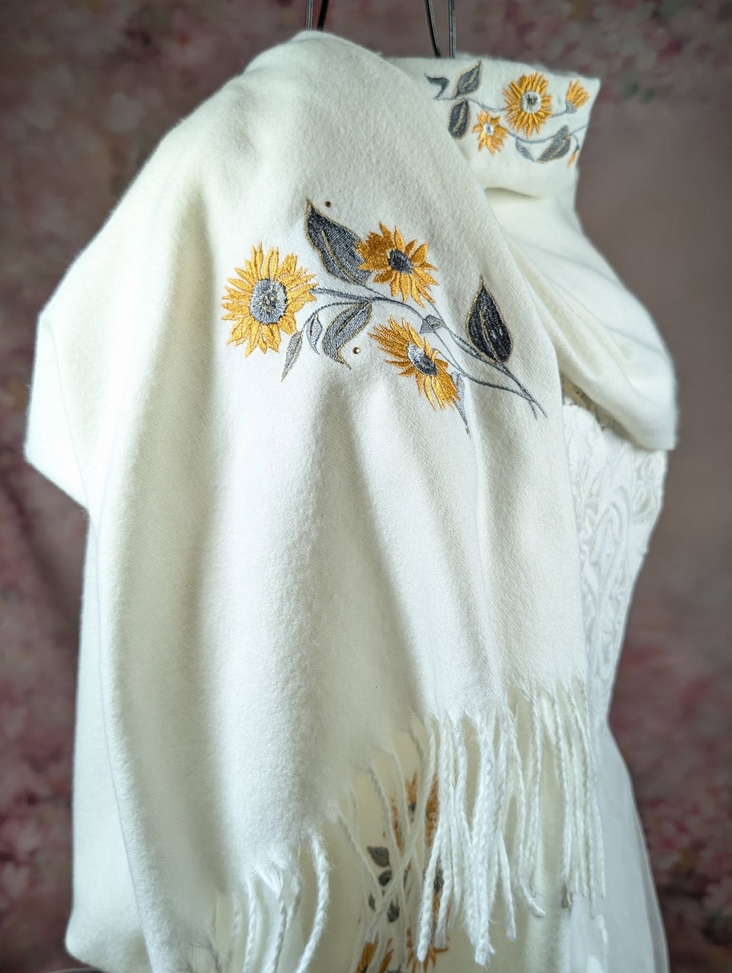 Wedding Scarf (Sunflowers and roses)