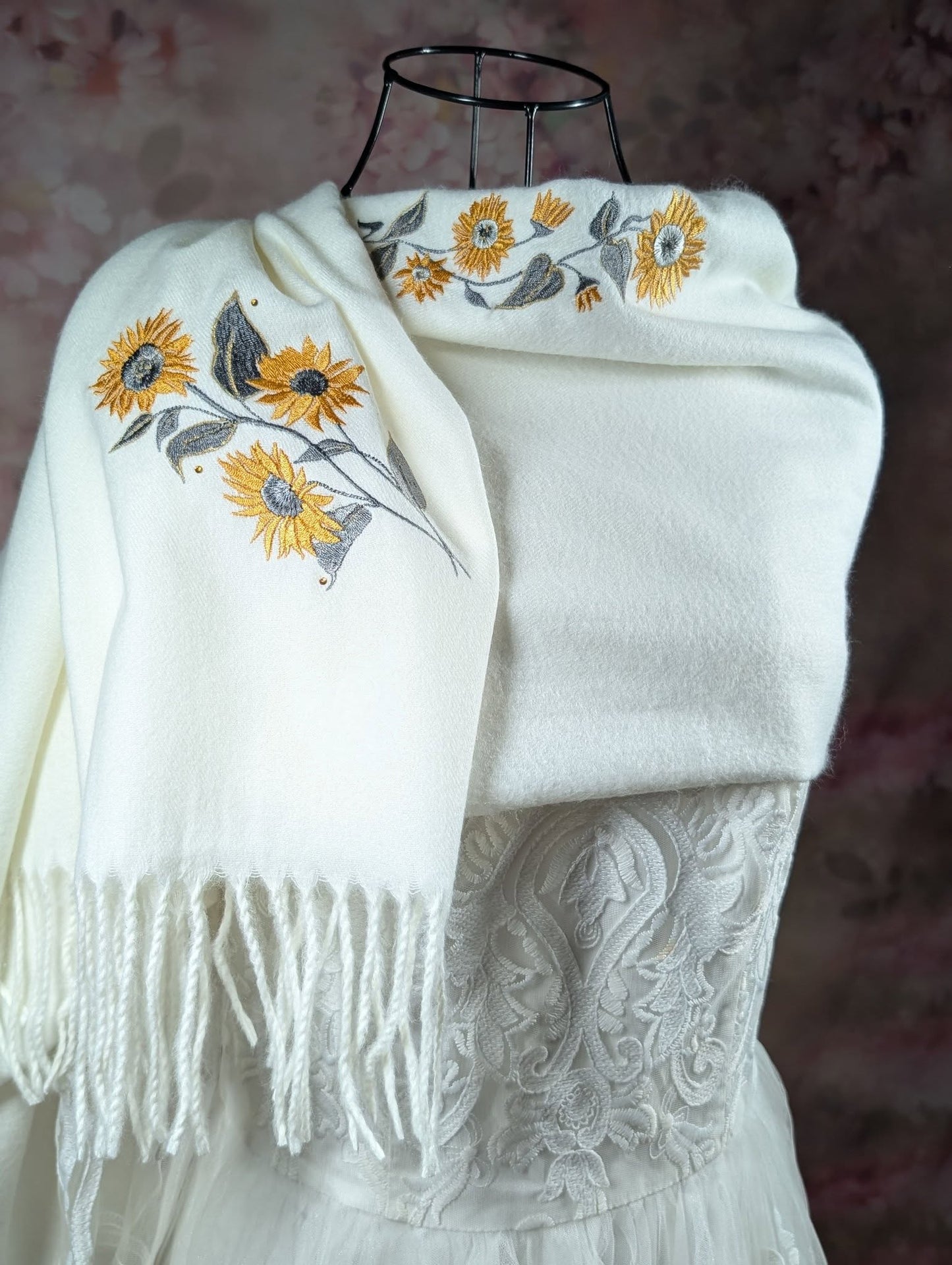 Wedding Scarf (Sunflowers and roses)
