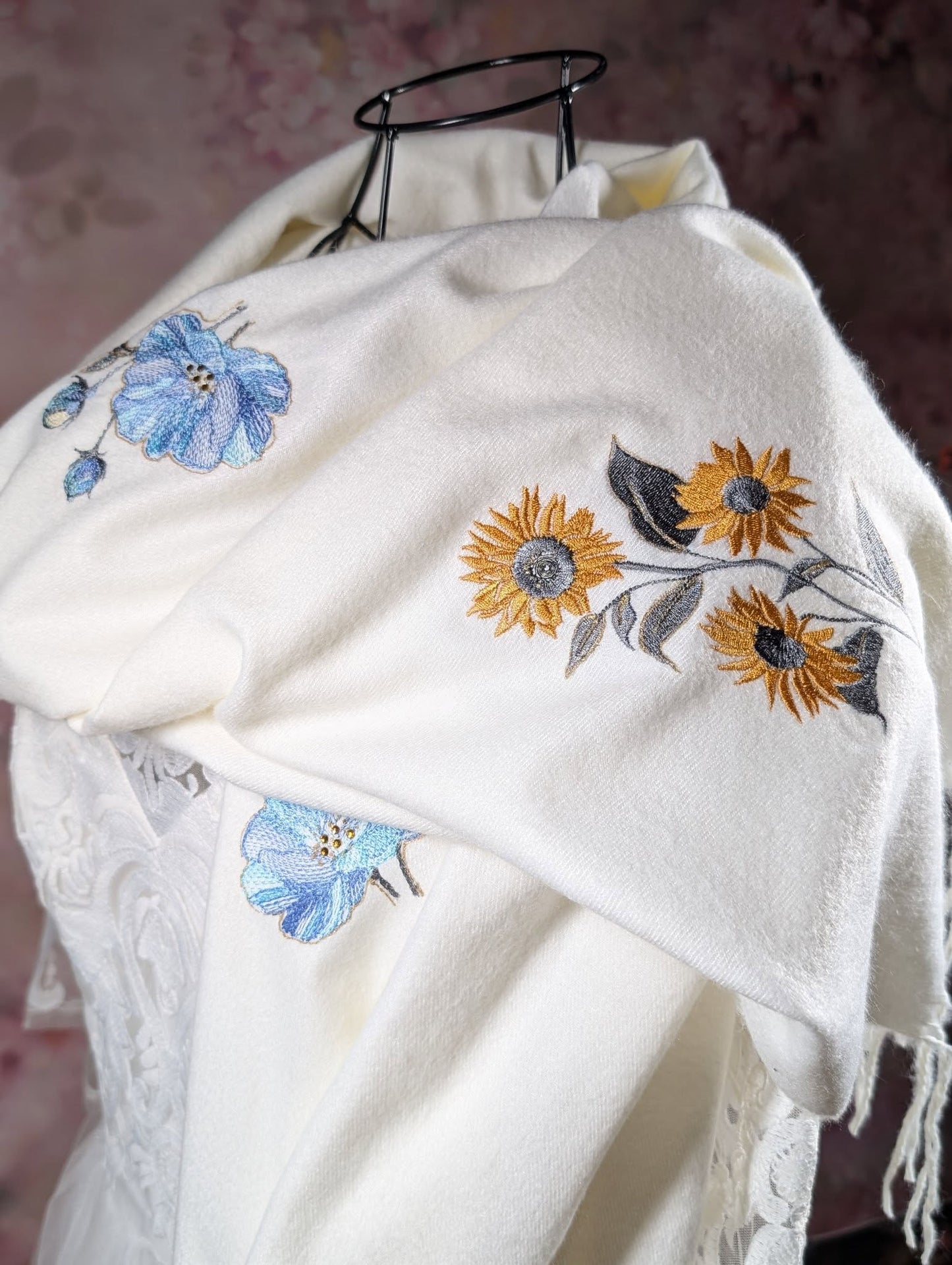 Wedding Scarf (Sunflowers and roses)