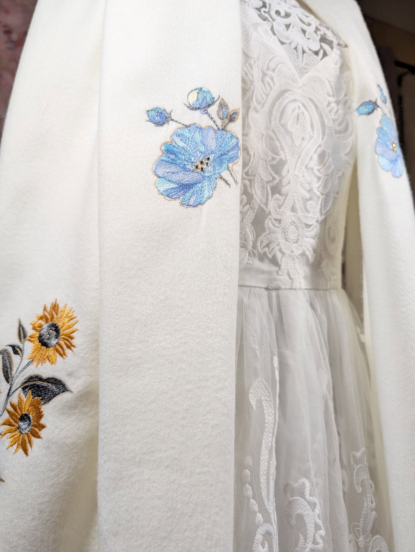 Wedding Scarf (Sunflowers and roses)