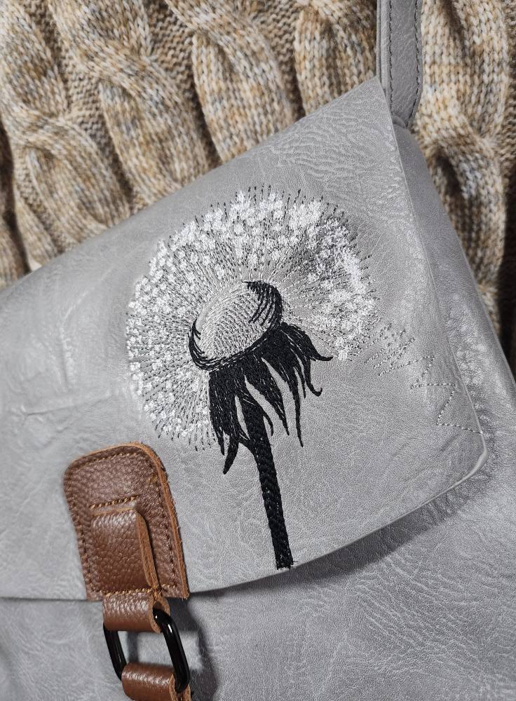 Leather bag with Dandelion