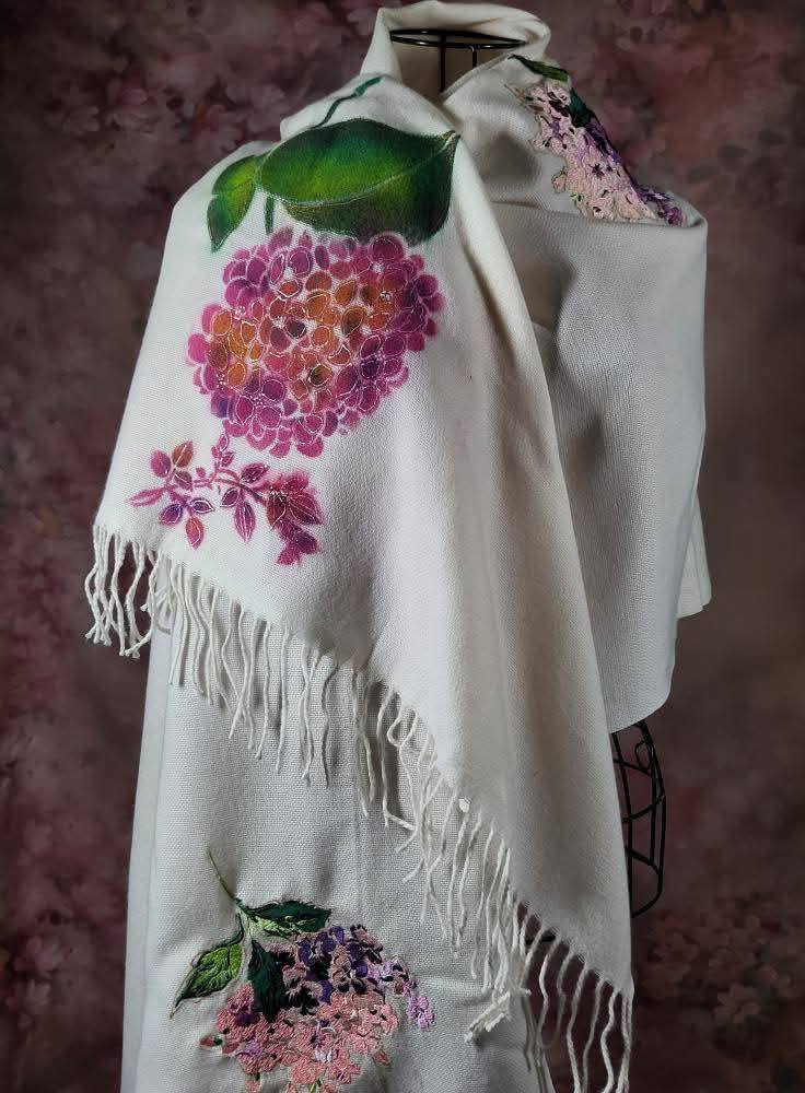 Hydrangea Serenade (Special) cashmere boutique scarf