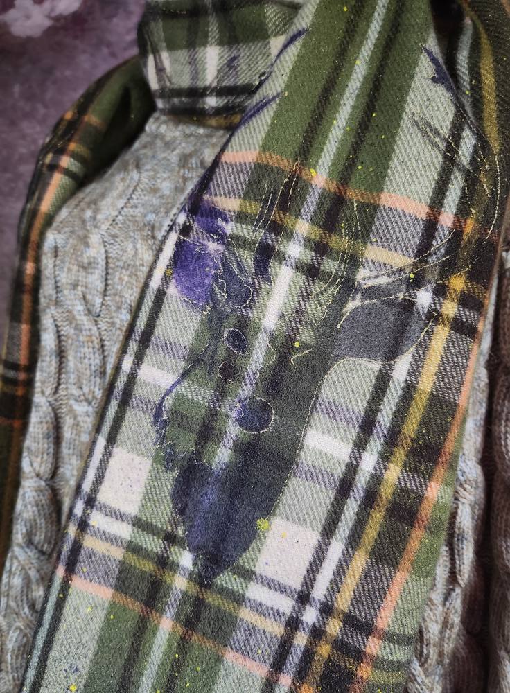 Tartan cashmere scarf "Celtic Stag"