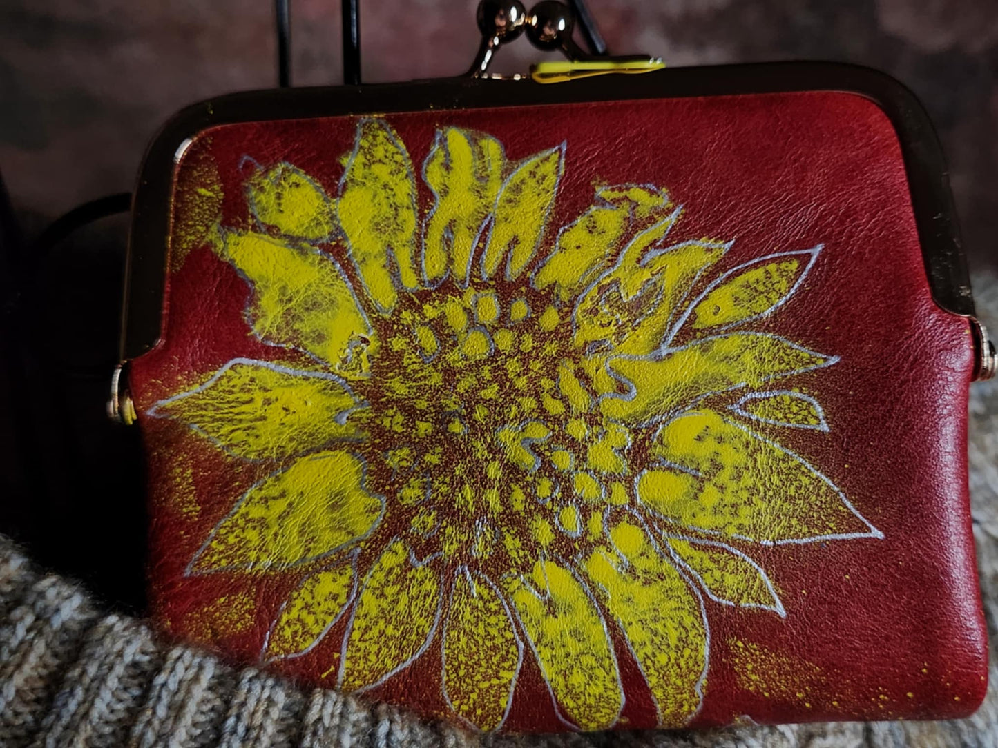 Sunflower Purse (Handpainted) (Red)
