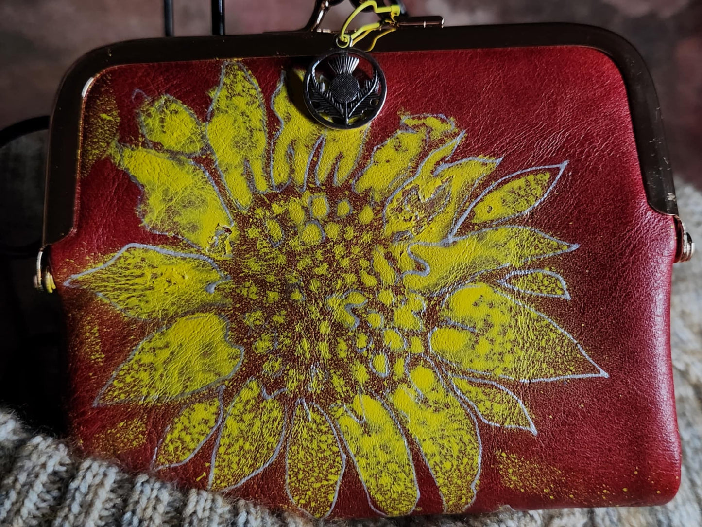 Sunflower Purse (Handpainted) (Red)