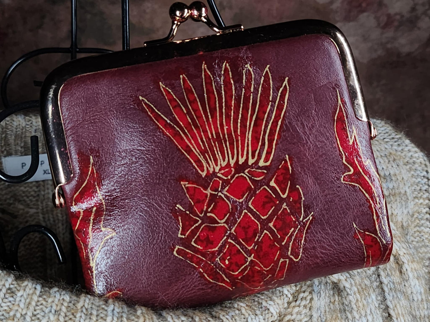 Scottish Thistle Purse (Handpainted)