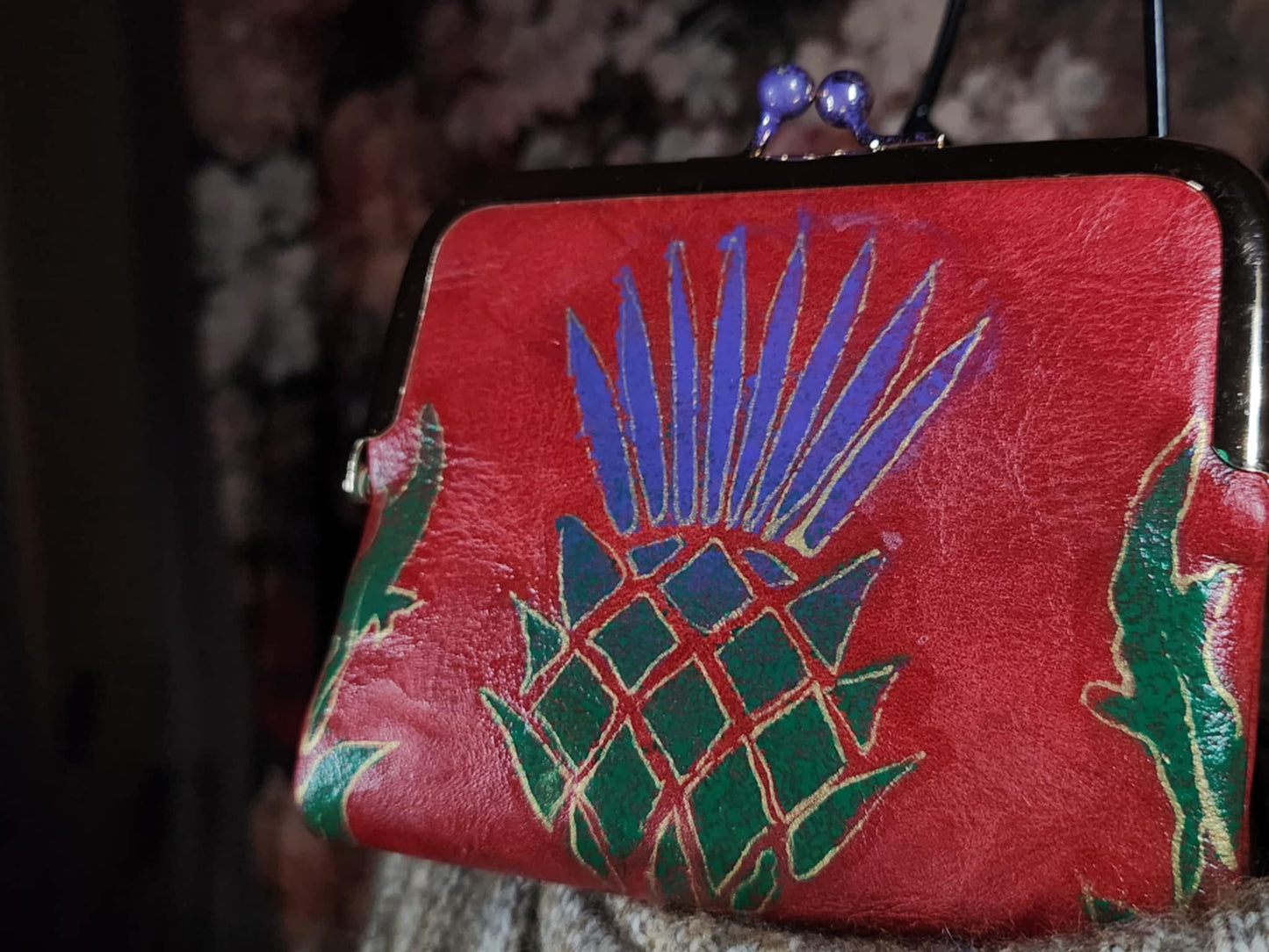 Scottish Thistle Purse (Handpainted)