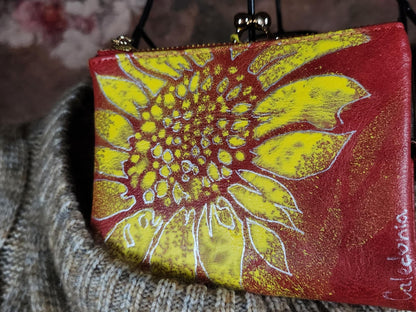 Sunflower Purse (Handpainted) (Red)