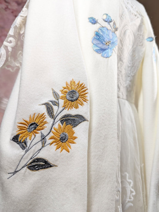 Wedding Scarf (Sunflowers and roses)