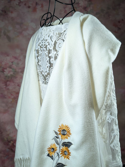 Wedding Scarf (Sunflowers and roses)
