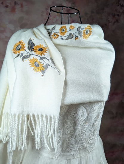 Wedding Scarf (Sunflowers and roses)