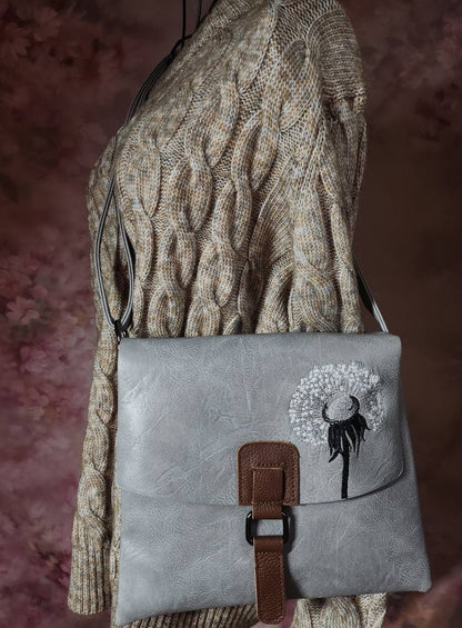Leather bag with Dandelion