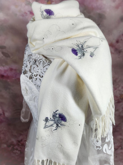 Wedding Scarf (Embroidered Thistle)