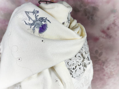 Wedding Scarf (Embroidered Thistle)